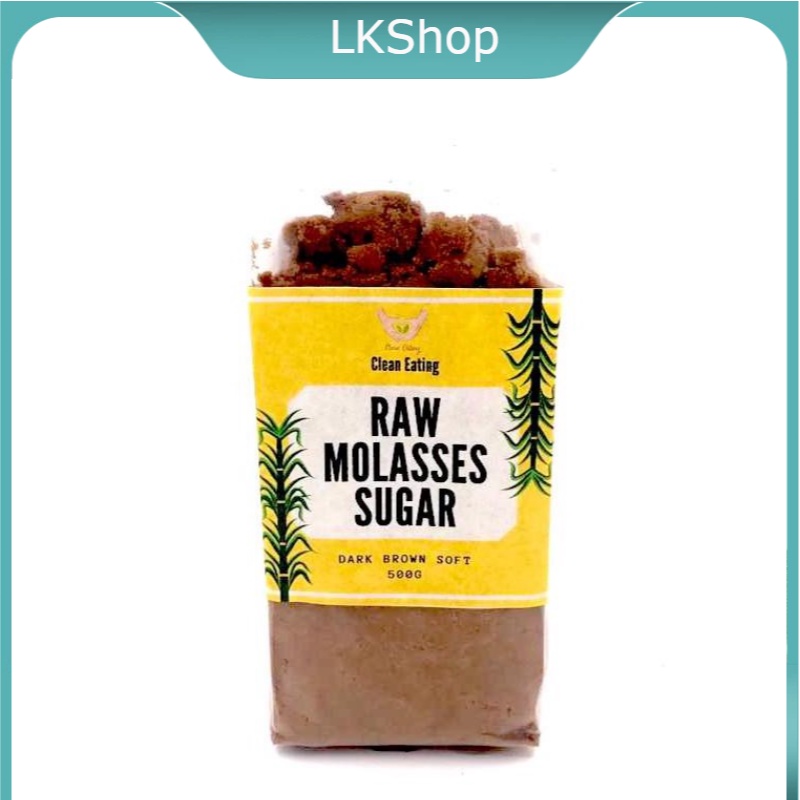 CLEAN EATING Halal Certified Raw Molasses Sugar Dark Brown Soft 500g