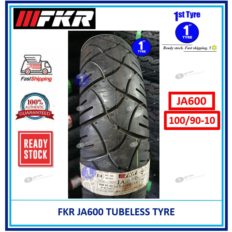 Fkr Motorcycle Tyre Ja600 100 90 10 Tubeless Shopee Malaysia