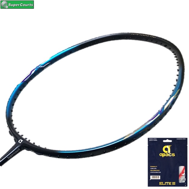 Apacs Accurate 77 Install with String Apacs Elite III Badminton Racket ...