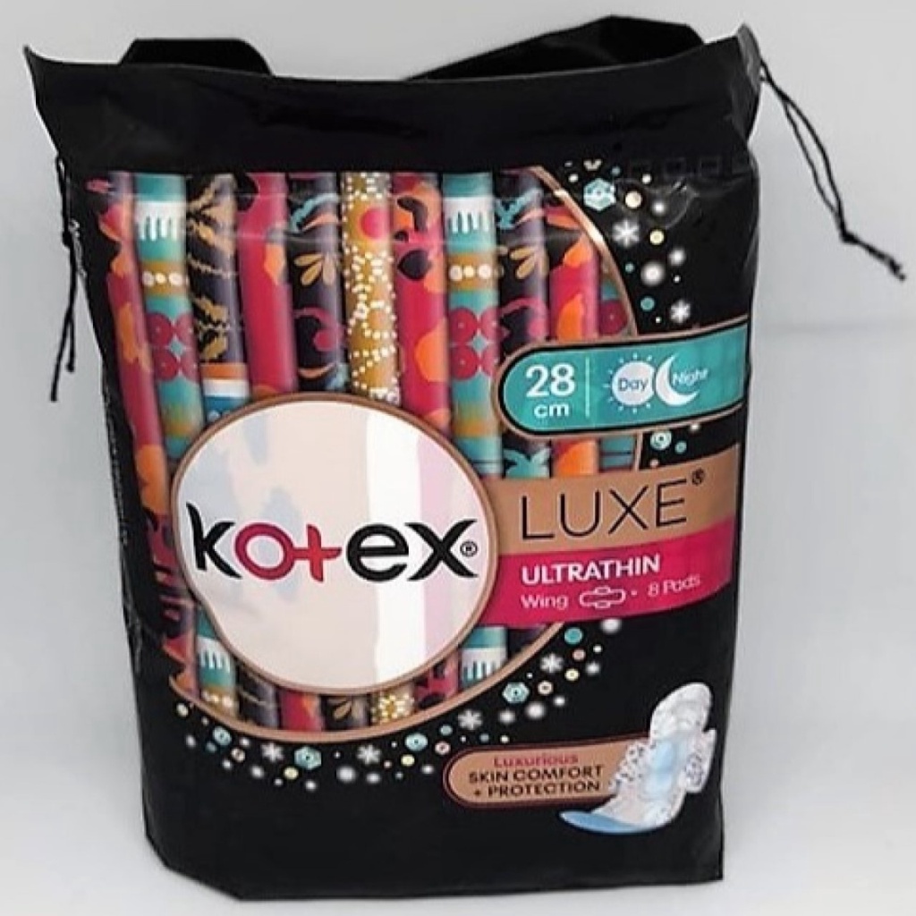 Kotex Luxe Pads Ultrathin with Wings - 28cm - Day & Night - 8 pads