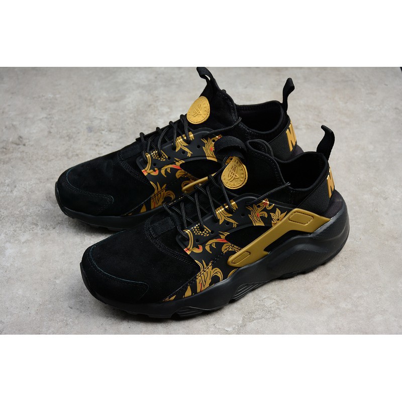 black and gold huaraches mens