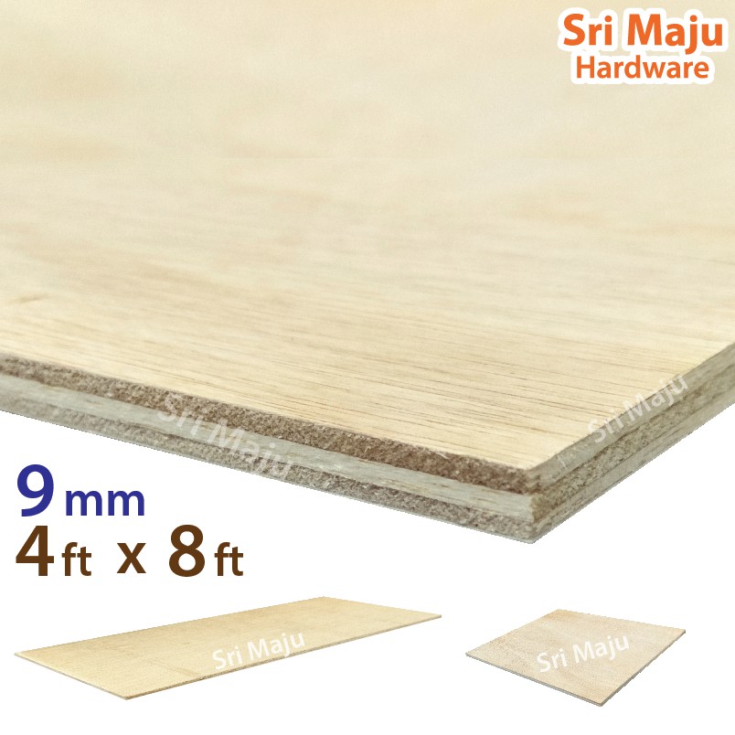 MAJU (4ft x 8ft) 9mm Plywood Timber Panel Wood Board Sheet Ply Wood ...