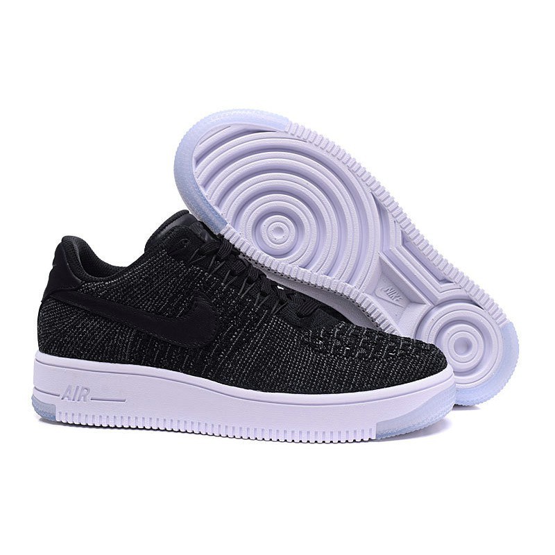 nike air force 1 low flyknit black