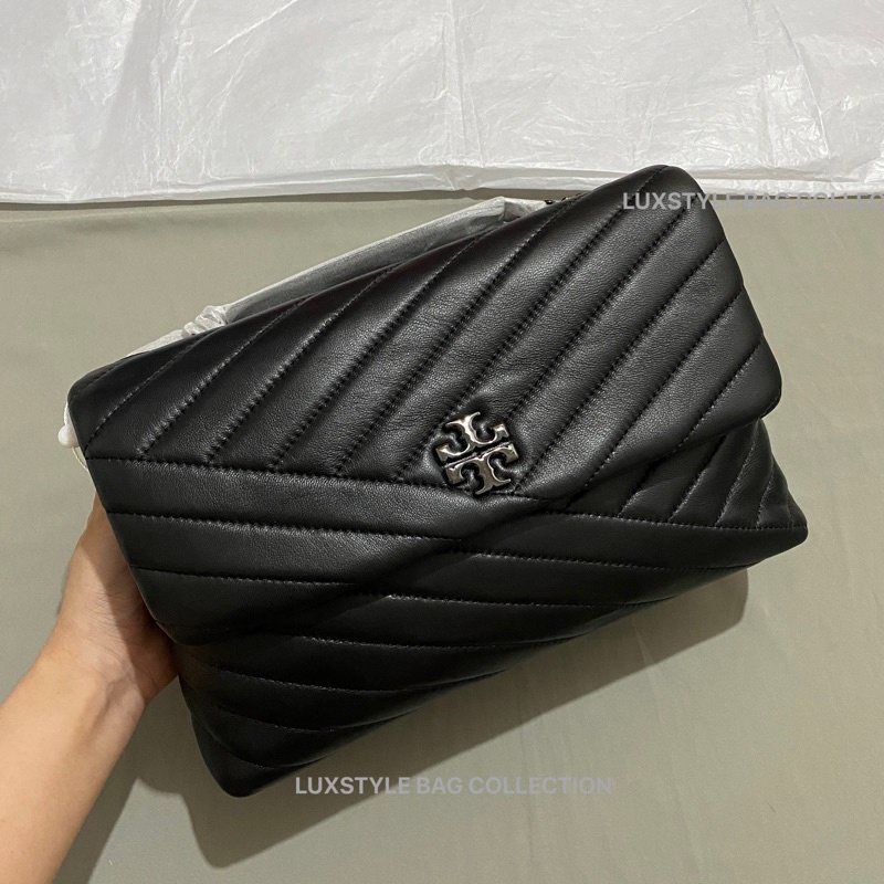 Latest New! 💯 Authentic Original Tory Burch Kira Chevron Convertible  Shoulder Bag Black | Shopee Malaysia