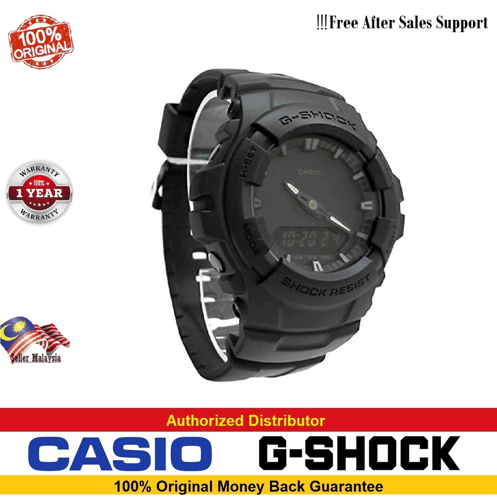 Casio G-Shock G-100BB-1A Men Analog Digital Matte Mono Black Resin ...