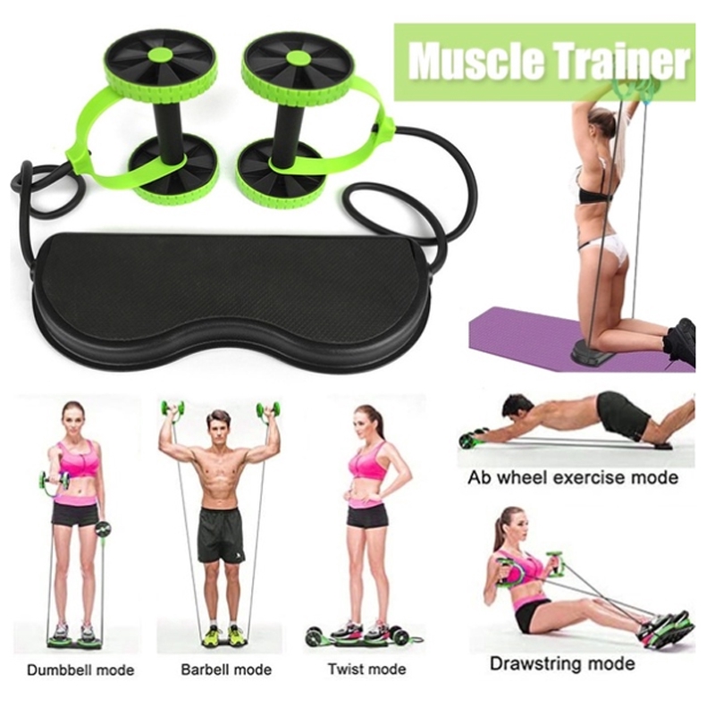 Multi Function Double Ab Roller Wheel Foldable Ab Muscle Trainer