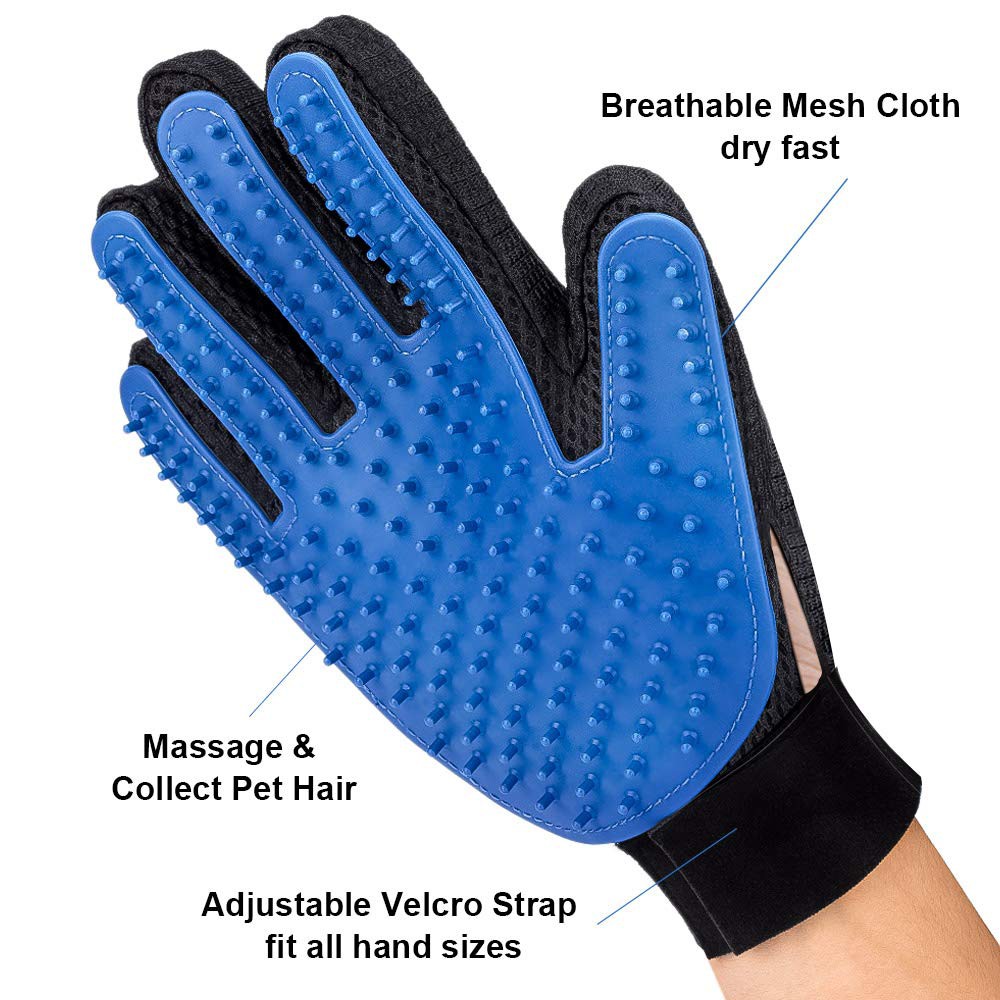 Pet Hair Remover Glove Gentle Pet Grooming Glove Brush Efficient