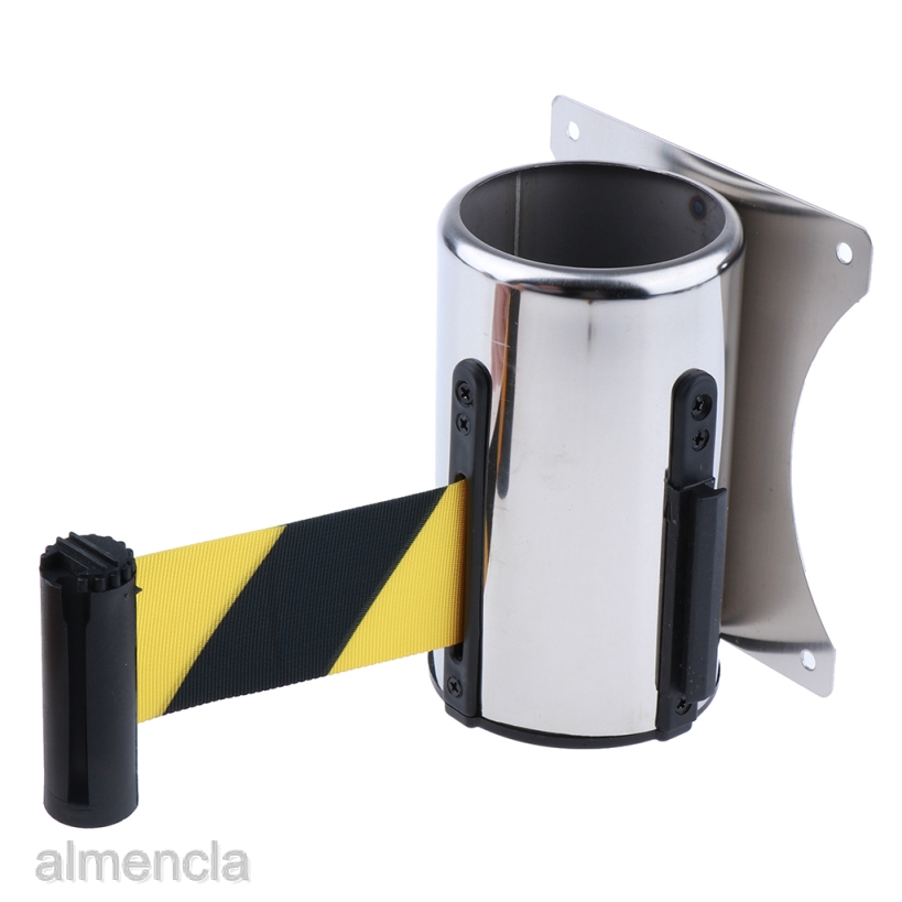 [almenclaMY] Wall Mounted Crowd Control Wall Barrier Retractable Belt Diagonal Stripe