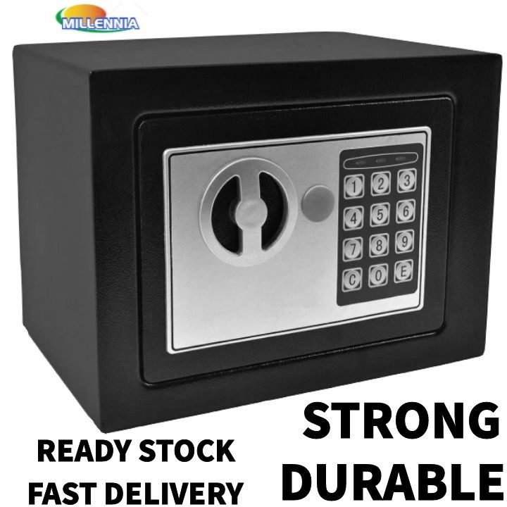 🎁KL STORE✨  Premium Digital Safety Box Durable Black Small Digital & Key Lock