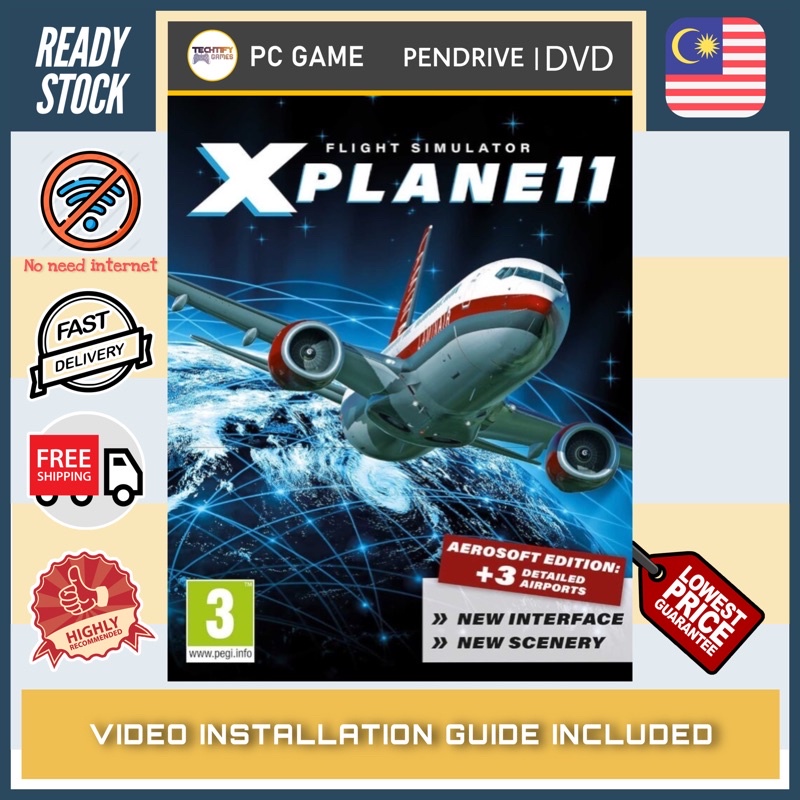 Pc Game X Plane 11 Global Scenery Offline Dvd Pendrive Shopee Malaysia