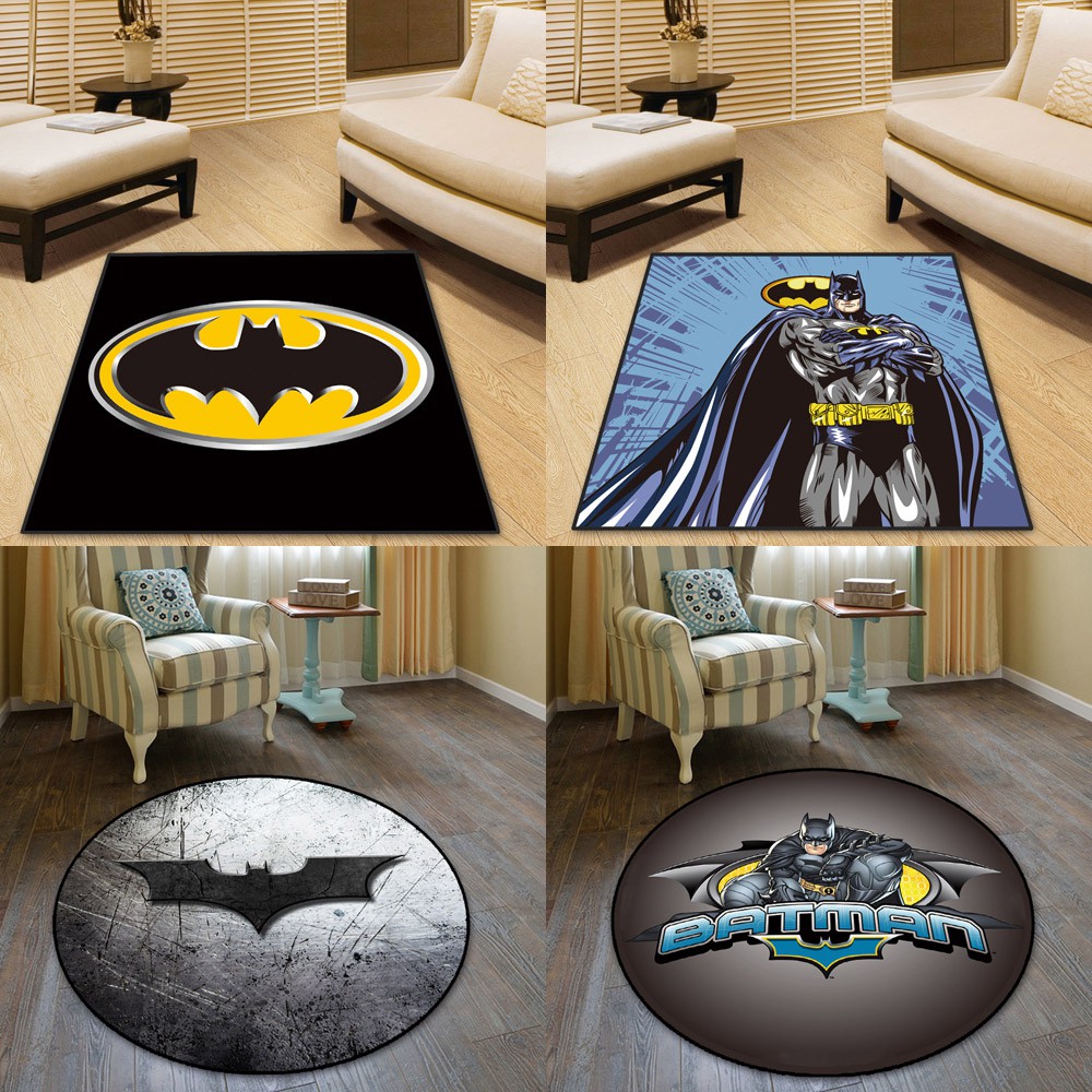 Batman Round Mat Dc Bedroom Living Room Home Non Slip Absorbent Shopee Malaysia