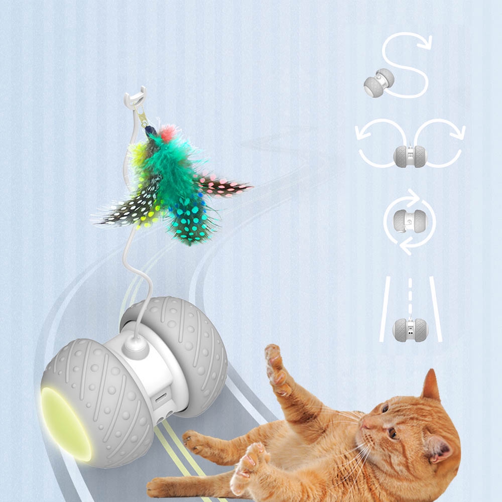 Smart Electronic Cat Toy Interactive Automatic Rotating Running Led
