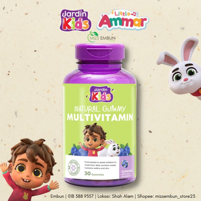 [ Ready Stok & Freegift ] Natural Gummy Multivitamin For Kids 