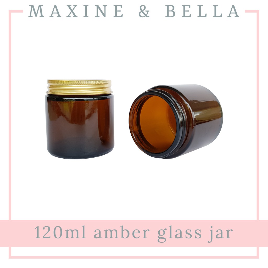 (5 jars) 120ml amber glass jar / candle jar / cosmetic jar Shopee
