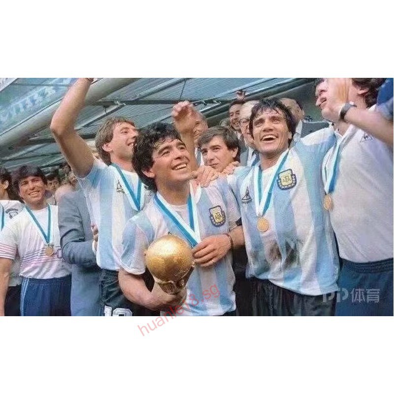 Size:XS,Color:G1 AWSCDCS Copa del Mundo Classic 1986 Argentina Forever Hero Número 10 Ballon D'or Maradona Camisa Vintage Camisa De Fútbol Uniforme T-Shir 