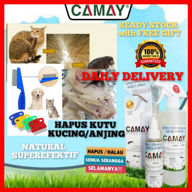 SPRAY CAMAY HAPUS KUTU/KURAP KUCING  ANJING BEBAS RACUN kurap, kudis  kucing, spray kucing