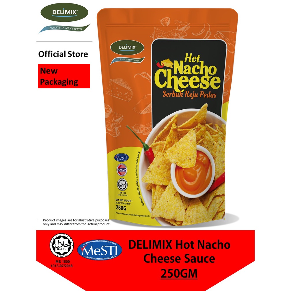 Delimix HALAL Hot Nacho Cheese Powder 250GM Serbuk Keju Pedas Spicy