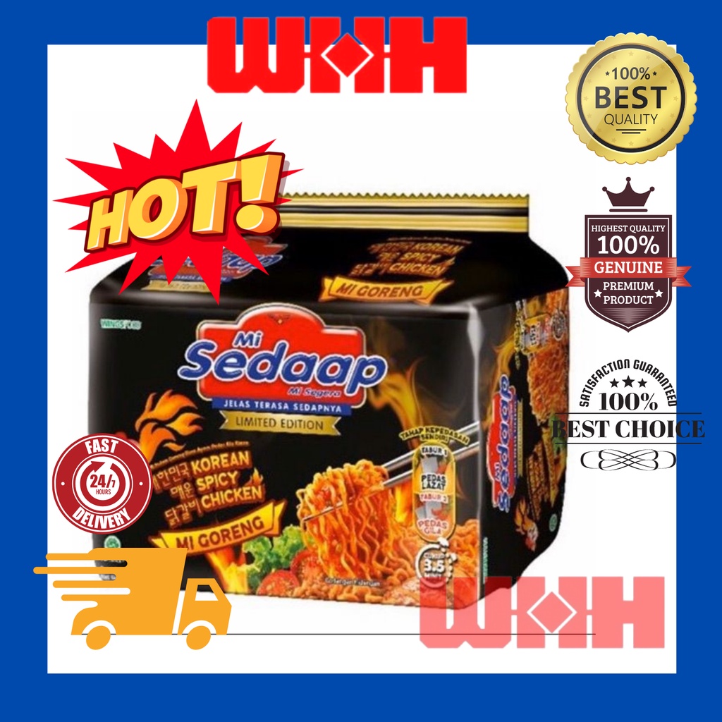 Mi Sedaap Korean Spicy Chicken Instant Noodles 5 X 87g Halal And Ready