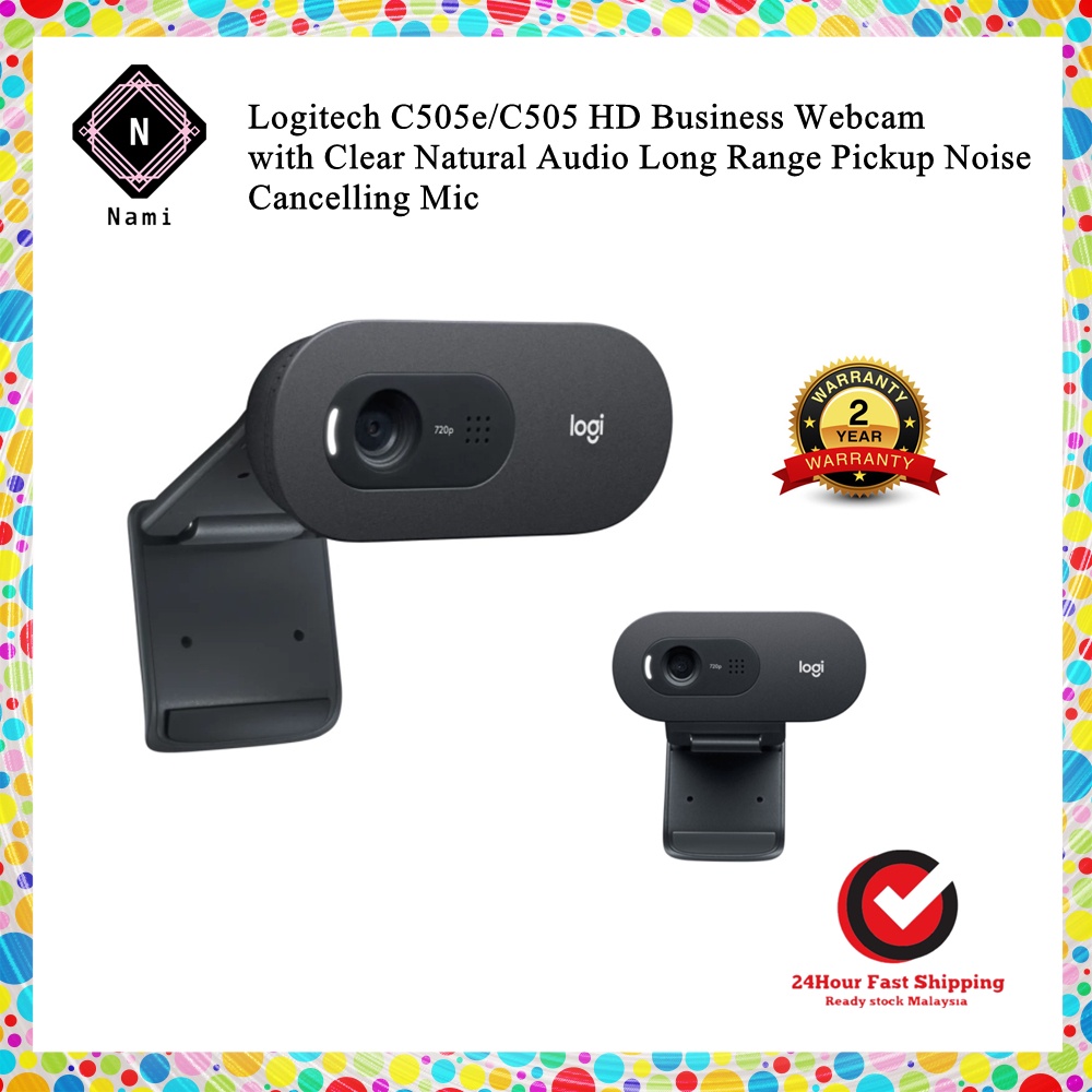 Logitech C505e/C505 HD Business Webcam with Clear Natural Audio Long Range Pickup Noise Cancelling Mic