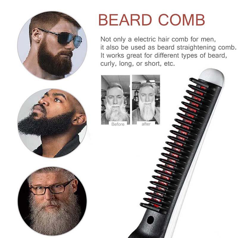 Beard And Hair Straightening Brush Electric Comb For Men With