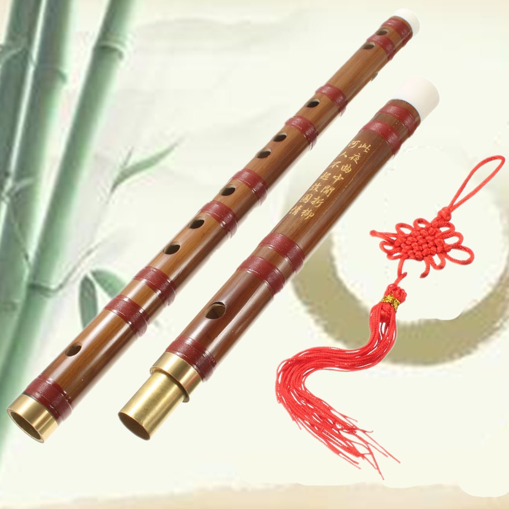 Handmade Bamboo Flute in D Key Dizi 24'' Long + Chinese Knot + Bamboo