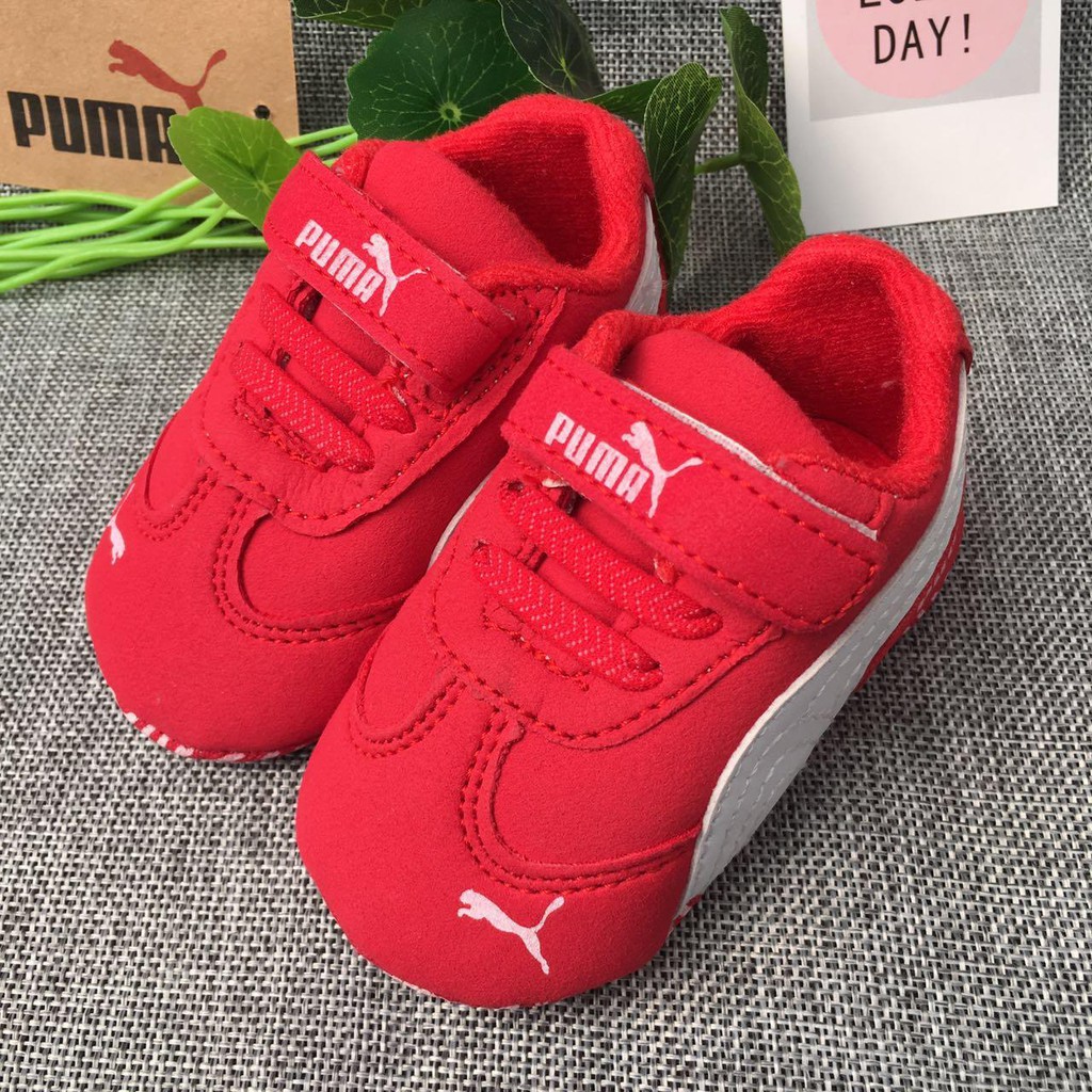 puma red leather shoes