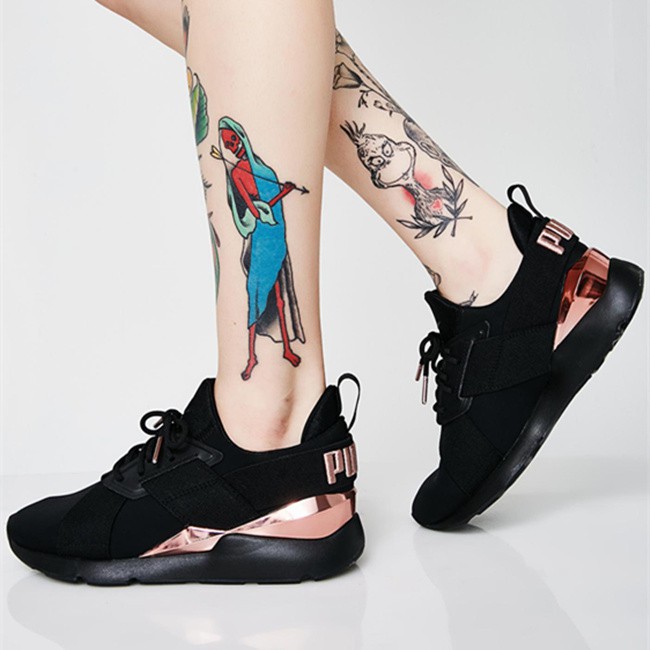 puma shoes black and rose gold