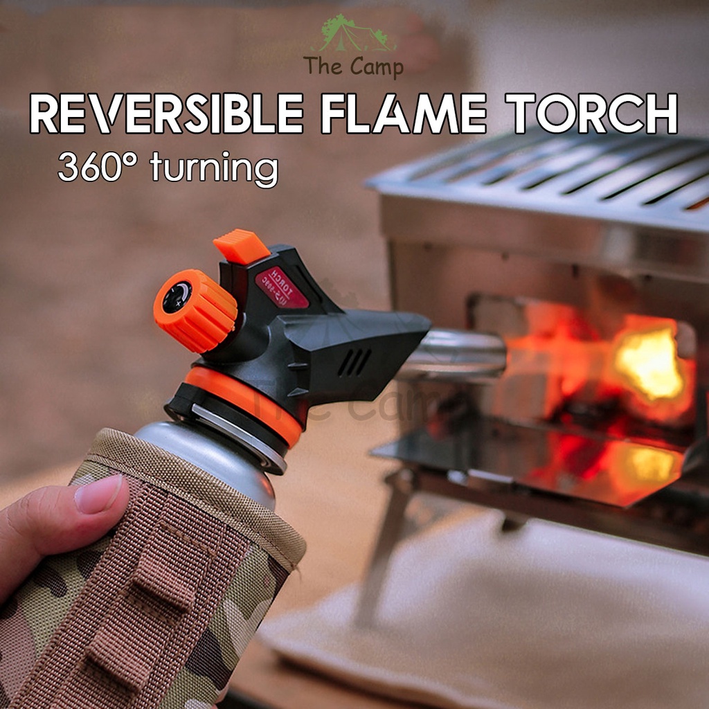 Reversible Gas Torch Camping Butane Reverse Burner Welding Fire Maker Flame Gun Cooking Lighter Tent Flysheet Pole Nail