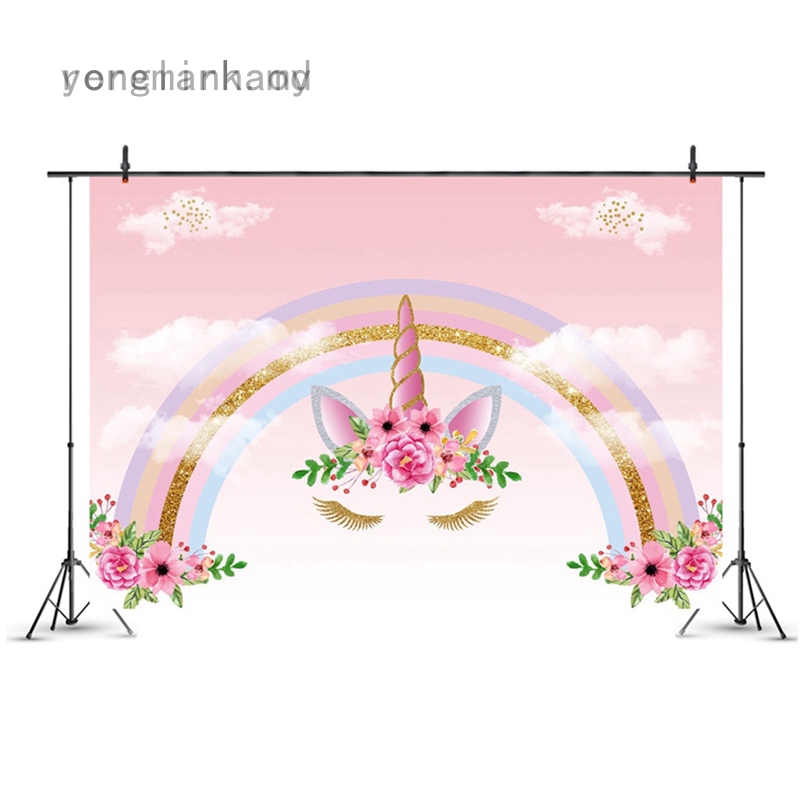 Yonglinhaod Unicorn Pink Rainbow Photography Background Studio