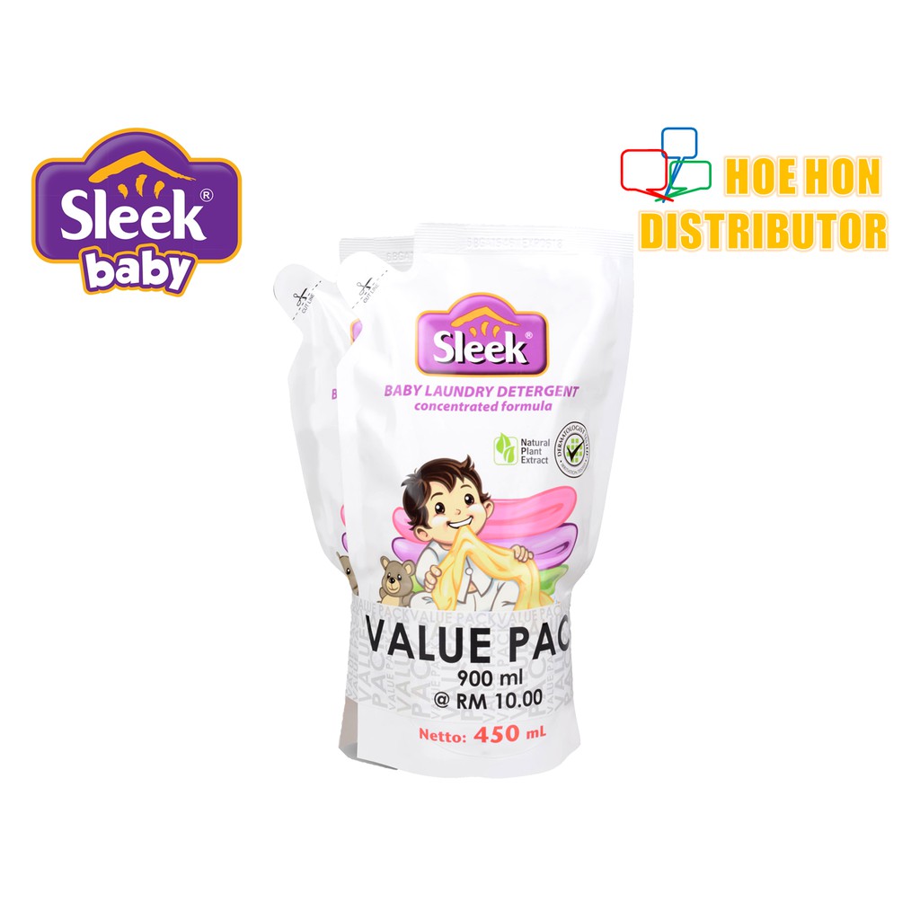 [Value Pack] Sleek Baby Laundry Detergent 450ml x 2 (900m