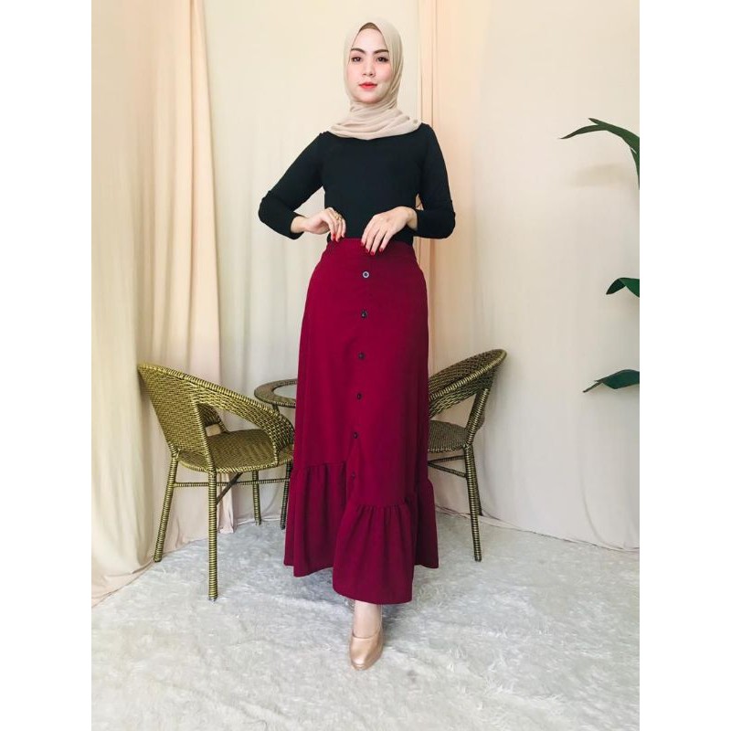 SKIRT NEELOFA BUTANG VIRAL/SKIRT LABUH VIRAL/SKIRT MUSLIMAH/ SKIRT ...