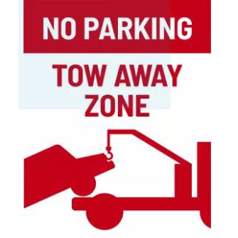 NO PARKING TOW AWAY ZONE SIGN / DILARANG MELETAK KENDERAAN DI SINI KAWASAN TUNDA 400MM X 500MM X 1.0MM RIGID PVC SIGN