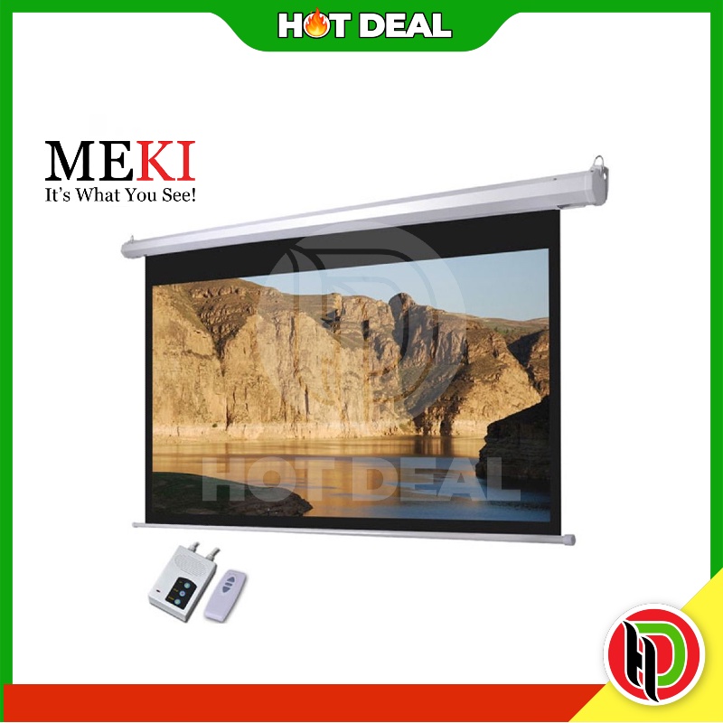 Hotdeal Meki 84" x 84" ( 7x7 ) Motorized Projector Screen With Wireless