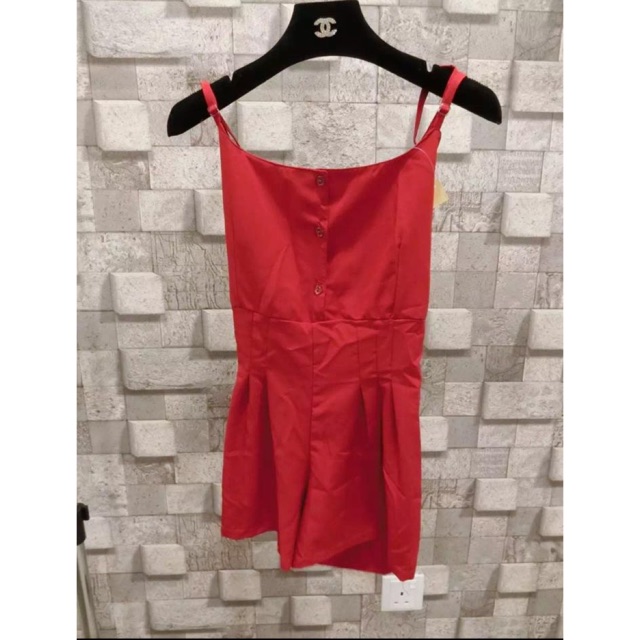 red jumpsuit shorts