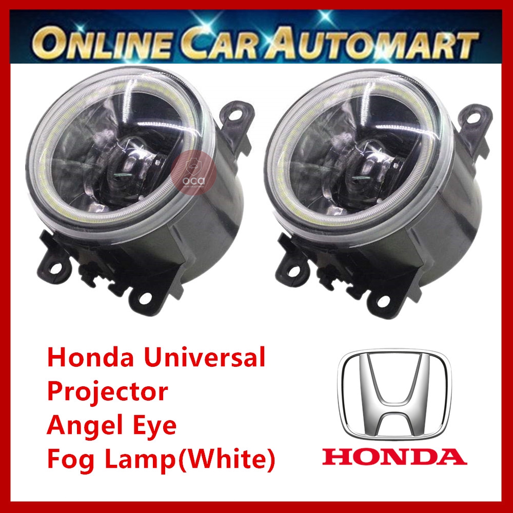 Honda Universal 2pcs LED Car Fog Lamp/Fog Light OEM (Projector Angel Eye White)