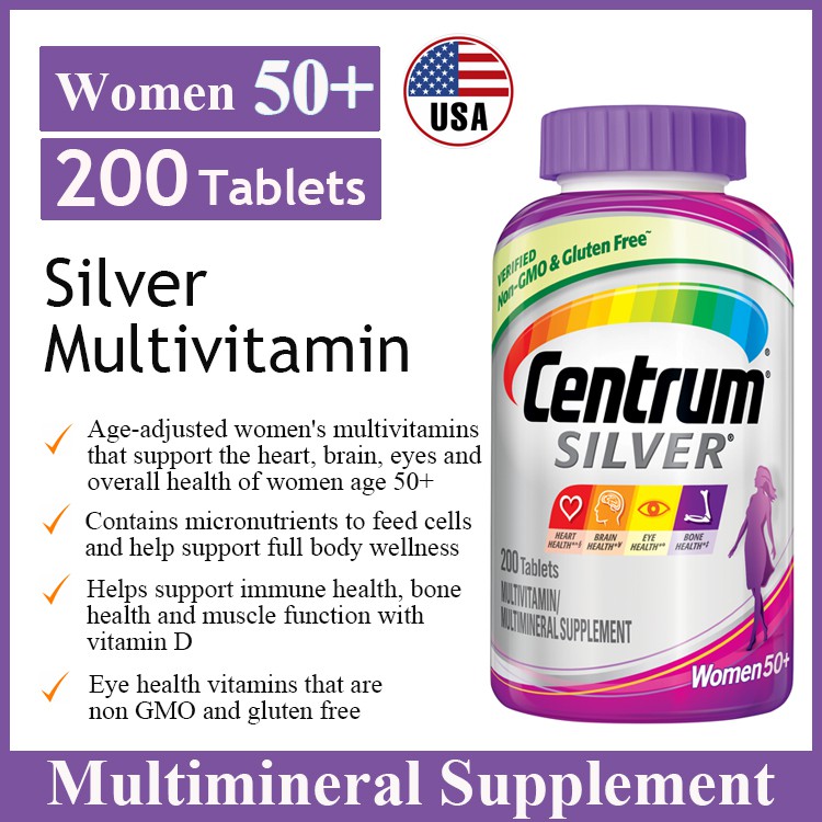 Centrum Silver Multivitamin For Women 50+ Multimineral Supplement ...