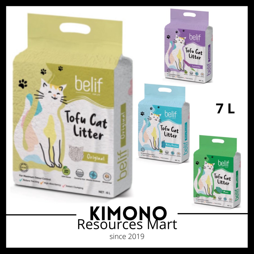 [Ready Stock] Belif Tofu Cat Litter / Pasir Kucing Tofu Bagus 7L