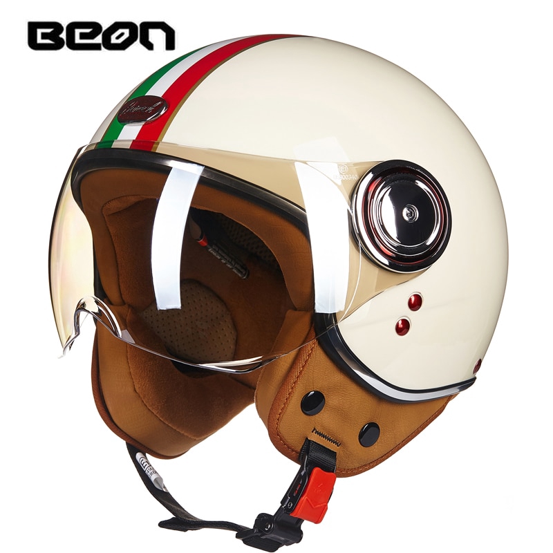 BEON Motorcycle Helmet 3/4 Open Face Advanced Helmet Motor Motocross ...