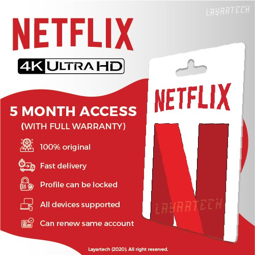 Netflix Premium Gift Cards (1/3/4/5 Months Access ...