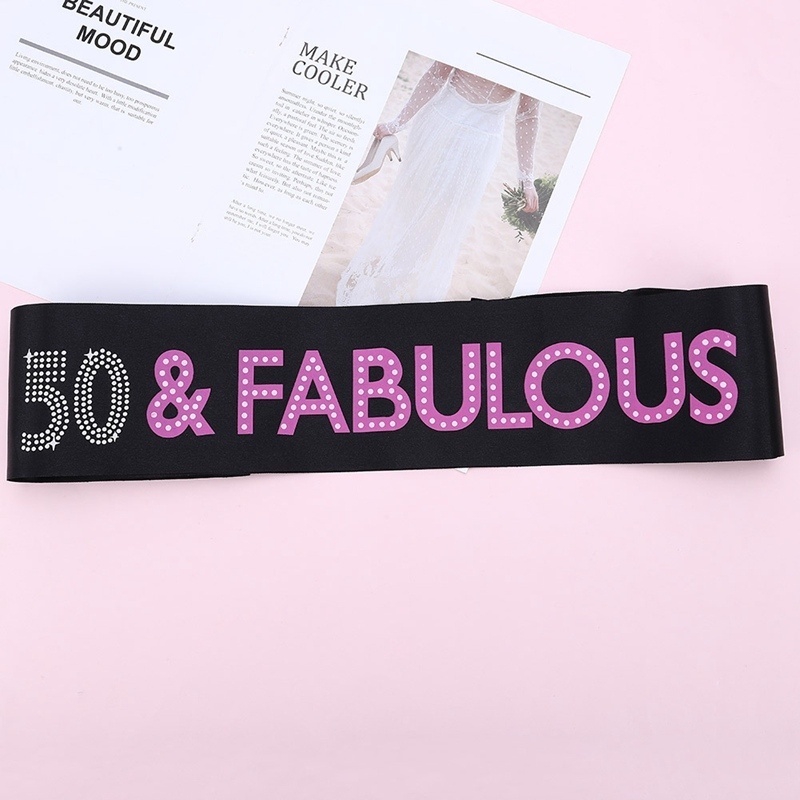 Style Gralara 50 Amp Fabulous Rhinestone Satin Sashes 50th