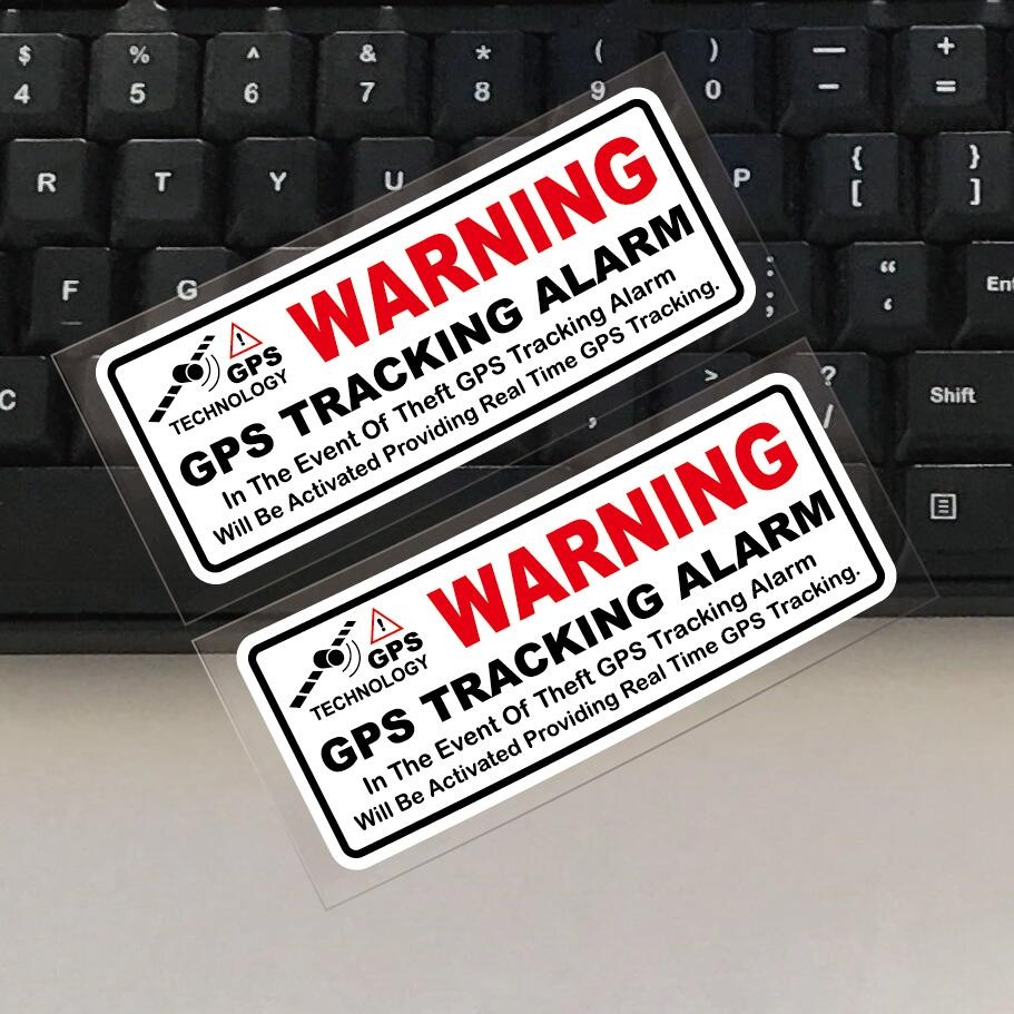 2pcs Car Sticker WARNING GPS TRACKING ALARM Reflective Truck Auto Motor Sticker Decals 11cmx4cm Anti-theft Car Stickers