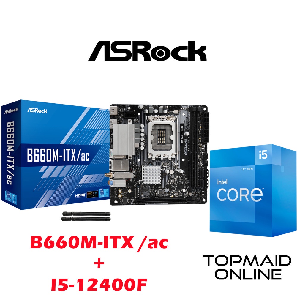 ASROCK B660MITX/AC INTEL LGA 1700 MINI ATX MOTHERBOARD COMBO WITH