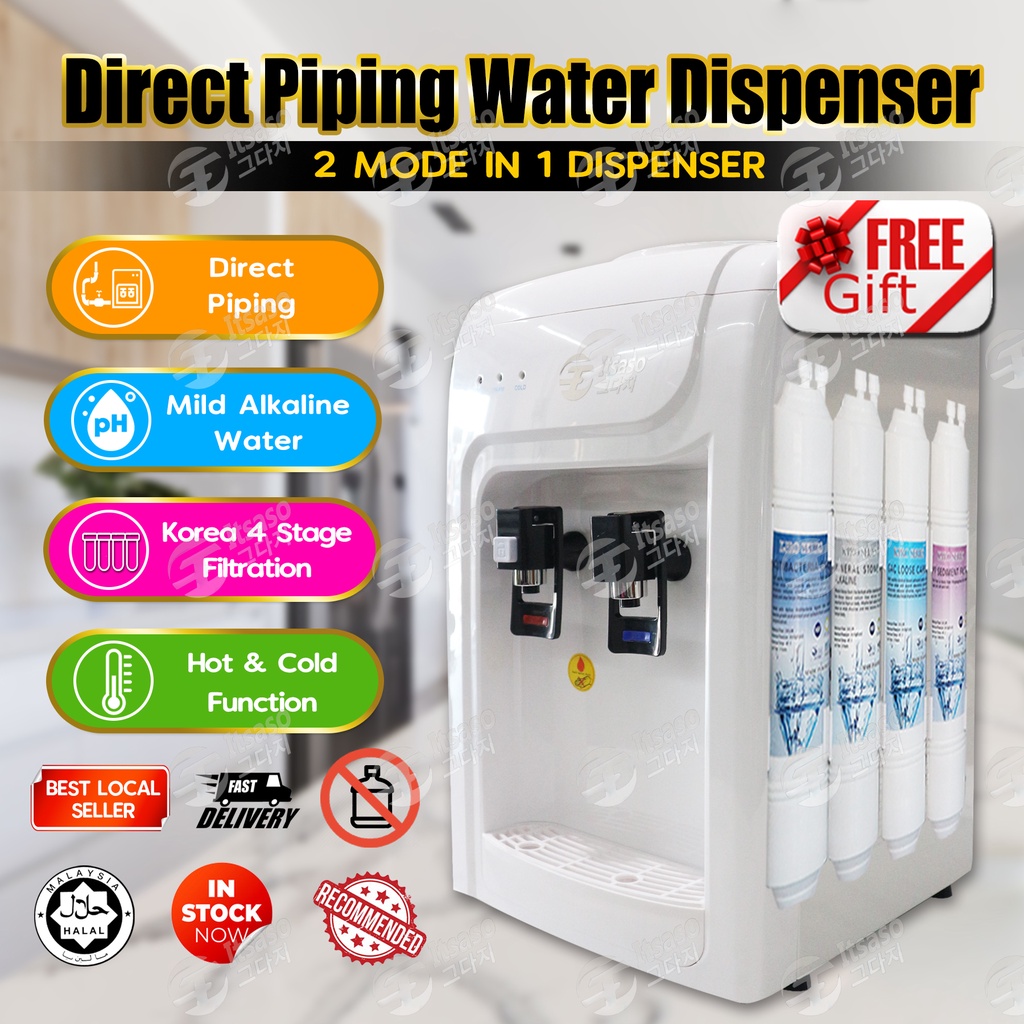 Water Dispenser Hot Cold 4 Layer Korea Halal Alkaline Filter Table Top ...