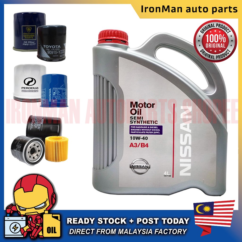 ORIGINAL Nissan Semi Synthetic 10W-40 Engine Oil 4L A3B4 