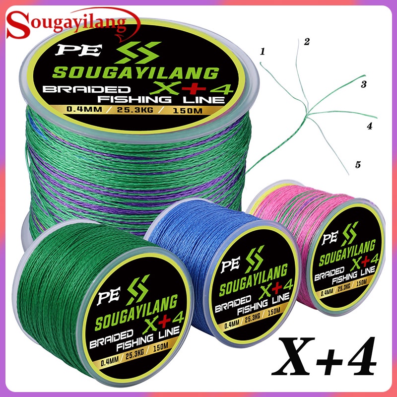 Sougayilang 5X PE Braided Fishing Line Floating Casting Fishing Gear For Freshwater/Saltwater (12LB-55LB/150M)