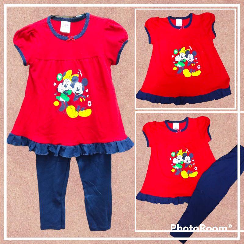 (PS18) SET DOLL MICKEY MINNIE SET JALAN PLAYSET Doll Dress Girl Kids Clothing Super Cotton BRAND BB ANGLE