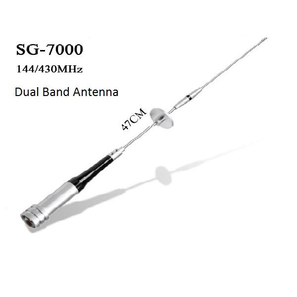 Mobile Antenna with UHF Connector and Fold Over Hinge 2m / 70cm 19in Tall Diamond Antenna SG7000A Supergainer Dualband 