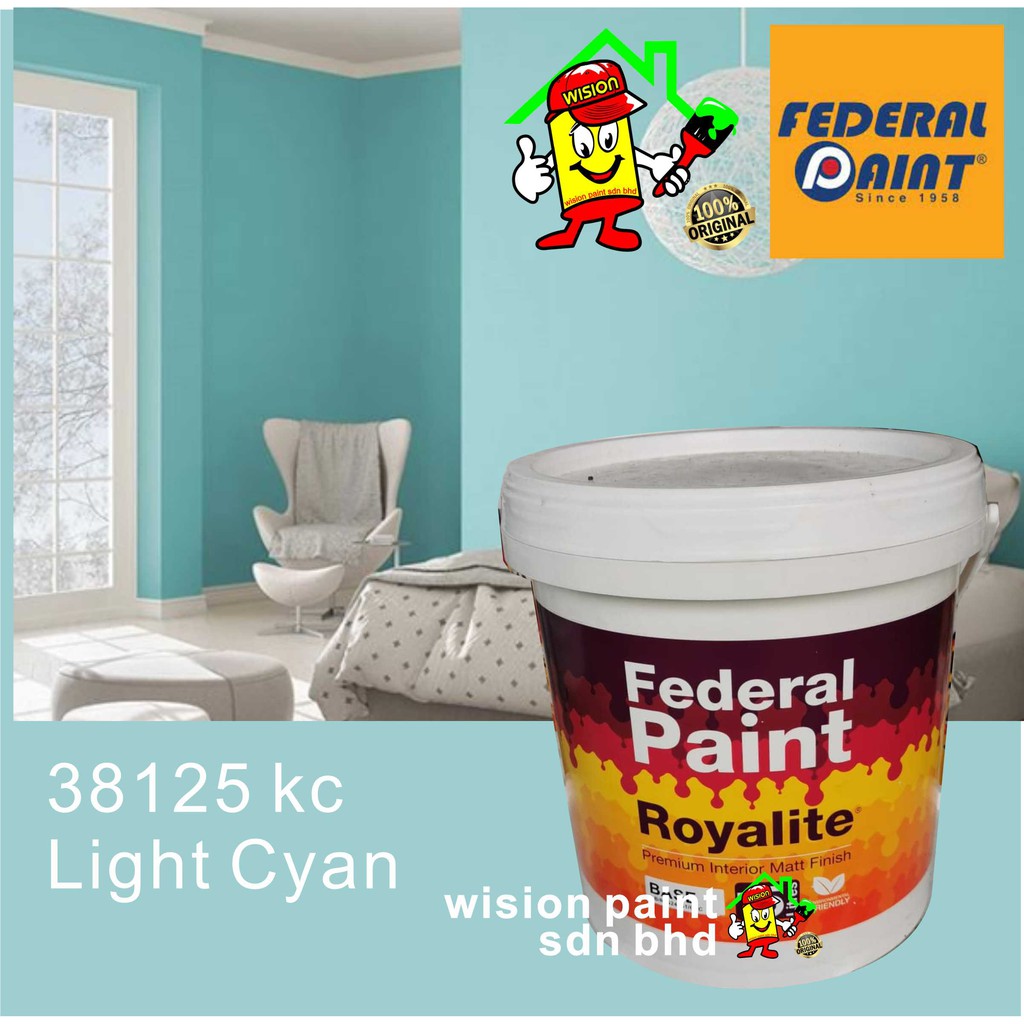 38125KC LIGHT CYAN 15L ( 15 LITER ) FEDERAL ROYALITE PAINT INTERIOR