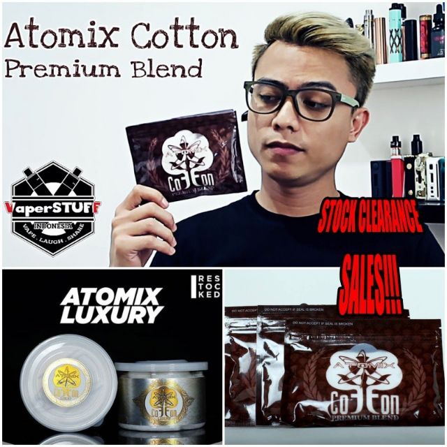 Stock Clearance Original Atomix Premium Cotton Luxury Cotton Indonesia Made High Quality Vape Cotton Shopee Malaysia