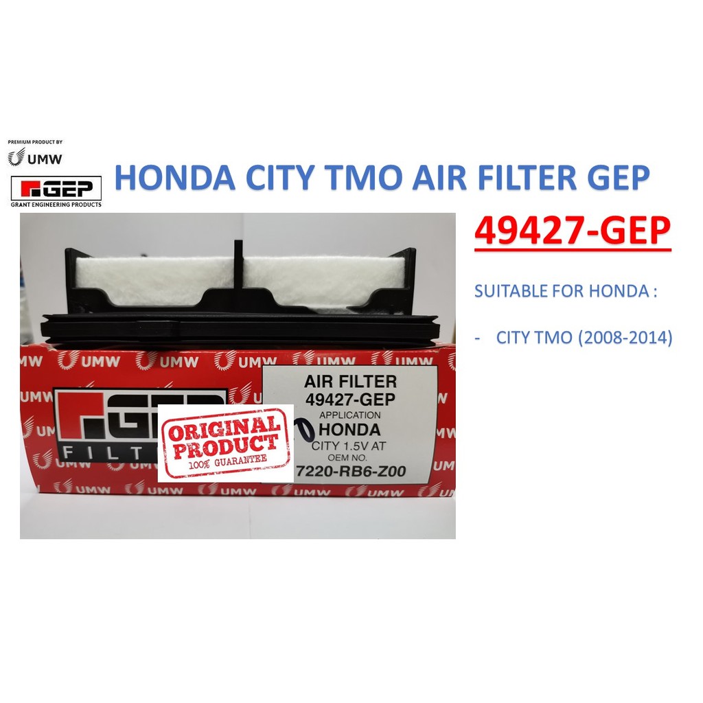 UMW GEP AIR FILTER ] HONDA CITY TMO AIR FILTER  Shopee Malaysia